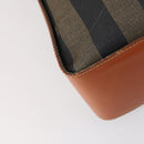 FENDI Pecan Canvas Tote Bag Brown Black Auth ep12054-17
