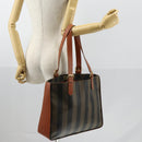 FENDI Pecan Canvas Tote Bag Brown Black Auth ep12054-23