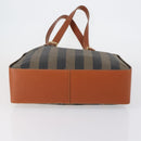 FENDI Pecan Canvas Tote Bag Brown Black Auth ep12054-5