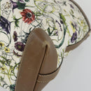 GUCCI Flora Tote Bag Canvas Leather White Gold 247209 Auth ep12057-9