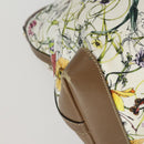 GUCCI Flora Tote Bag Canvas Leather White Gold 247209 Auth ep12057-14