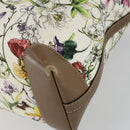 GUCCI Flora Tote Bag Canvas Leather White Gold 247209 Auth ep12057-15