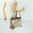 GUCCI Flora Tote Bag Canvas Leather White Gold 247209 Auth ep12057-26