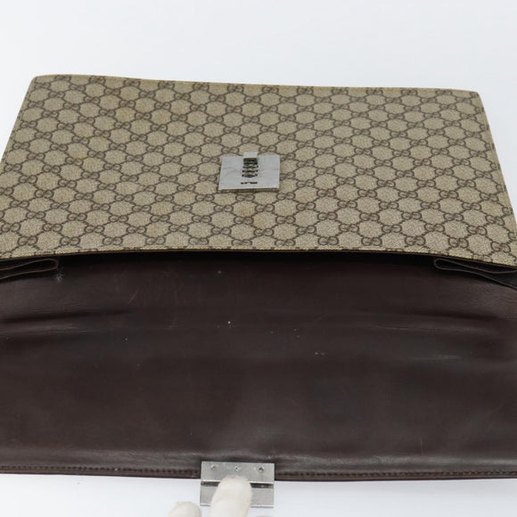 GUCCI GG Supreme Hand Bag PVC Beige Silver 34044 Auth ep12061