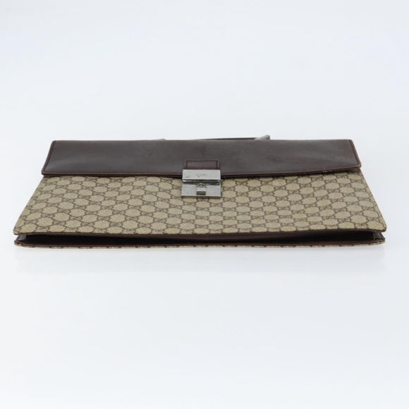 GUCCI GG Supreme Hand Bag PVC Beige Silver 34044 Auth ep12061