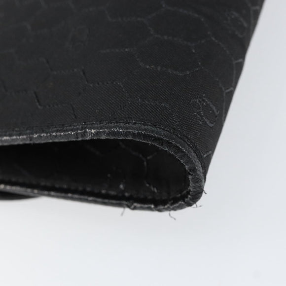 Christian Dior Honeycomb Canvas Chain Schoudertas Zwart Goud Auth ep12064
