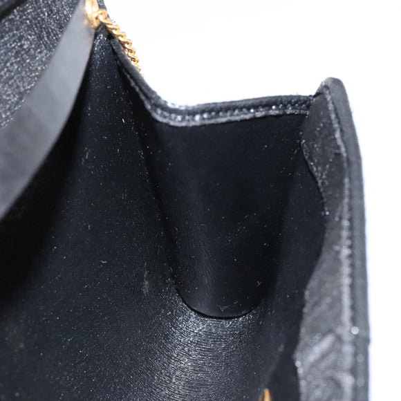 Christian Dior Honeycomb Canvas Chain Schoudertas Zwart Goud Auth ep12064