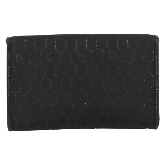 Christian Dior Honeycomb Canvas Chain Shoulder Bag Black Gold Auth ep12064