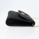 Christian Dior Honeycomb Canvas Chain Shoulder Bag Black Gold Auth ep12064-4