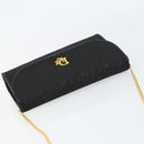 Christian Dior Honeycomb Canvas Chain Shoulder Bag Black Gold Auth ep12064-6