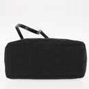Christian Dior Lady Dior Canage Hand Bag Nylon 2way Black Silver Auth ep12065-11