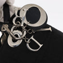 Christian Dior Lady Dior Canage Hand Bag Nylon 2way Black Silver Auth ep12065-16