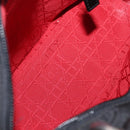 Christian Dior Lady Dior Canage Hand Bag Nylon 2way Black Silver Auth ep12065-19