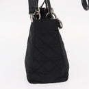 Christian Dior Lady Dior Canage Hand Bag Nylon 2way Black Silver Auth ep12065-5