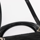 Christian Dior Lady Dior Canage Hand Bag Nylon 2way Black Silver Auth ep12065-8