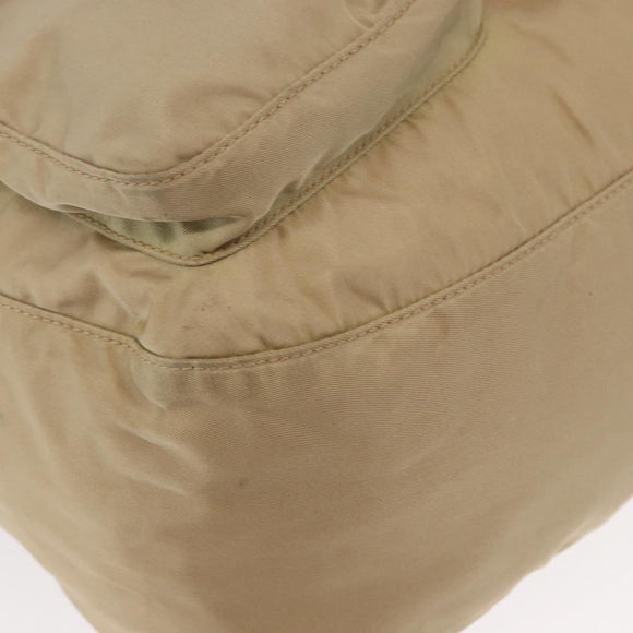 PRADA Shoulder Bag Nylon Beige Silver Auth ep12067