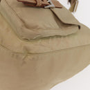 PRADA Shoulder Bag Nylon Beige Silver Auth ep12067-9