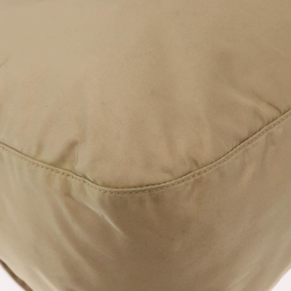 PRADA Shoulder Bag Nylon Beige Silver Auth ep12067