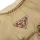 PRADA Shoulder Bag Nylon Beige Silver Auth ep12067-18