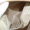 PRADA Shoulder Bag Nylon Beige Silver Auth ep12067-23