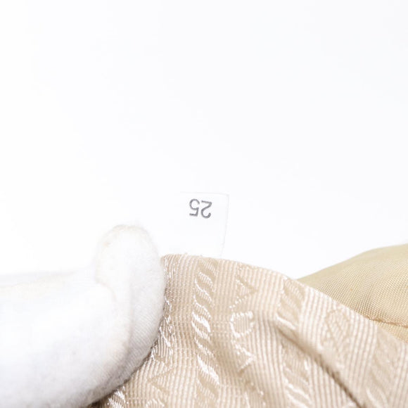 PRADA Shoulder Bag Nylon Beige Silver Auth ep12067