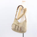 PRADA Shoulder Bag Nylon Beige Silver Auth ep12067-24