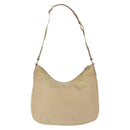 PRADA Shoulder Bag Nylon Beige Silver Auth ep12067-2