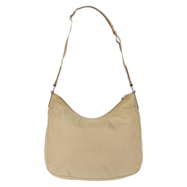 PRADA Shoulder Bag Nylon Beige Silver Auth ep12067 - 0
