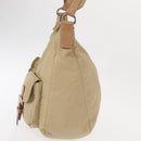 PRADA Shoulder Bag Nylon Beige Silver Auth ep12067-3