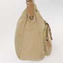 PRADA Shoulder Bag Nylon Beige Silver Auth ep12067-4