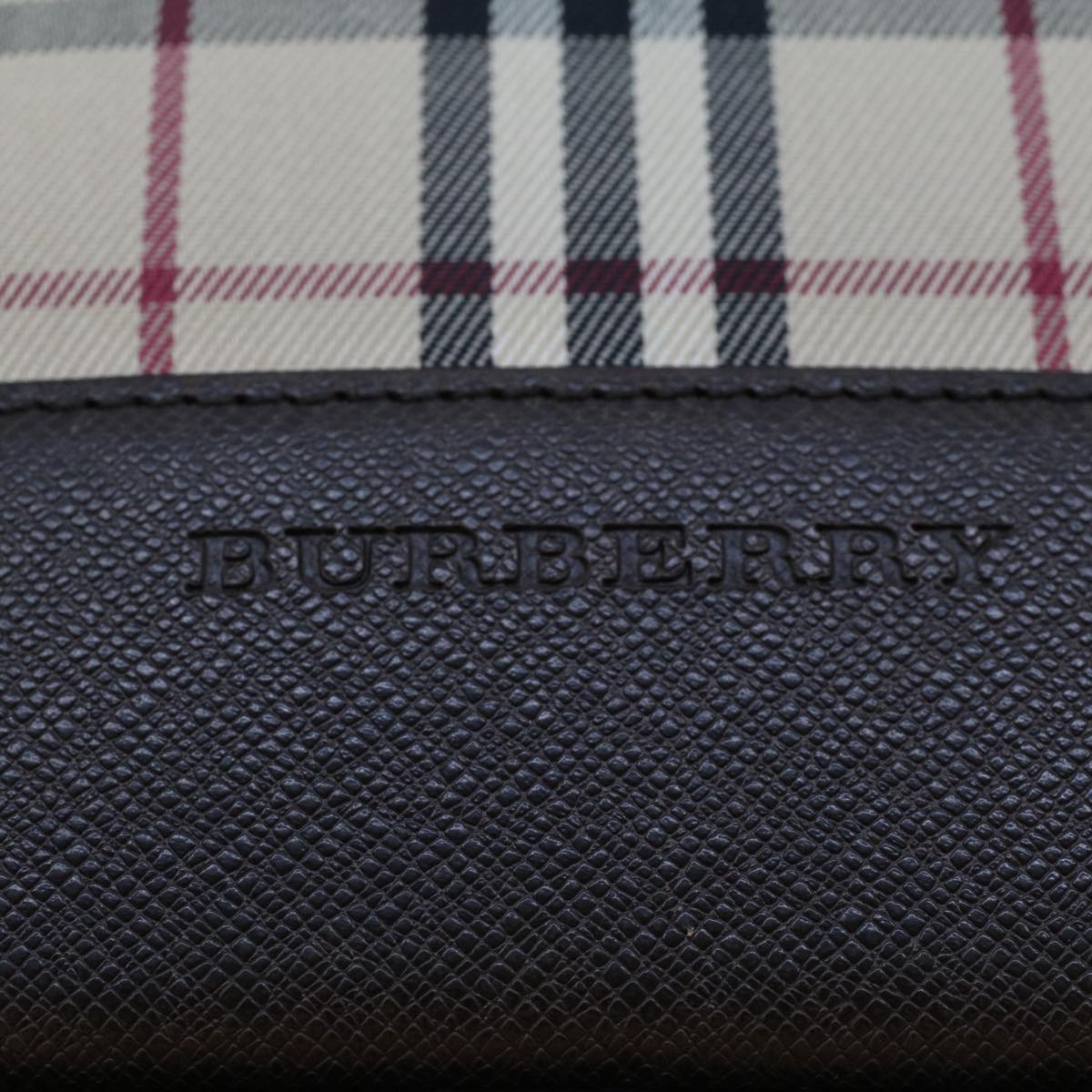 BURBERRY Nova Check Shoulder Bag Nylon Leather Beige Auth ep1207