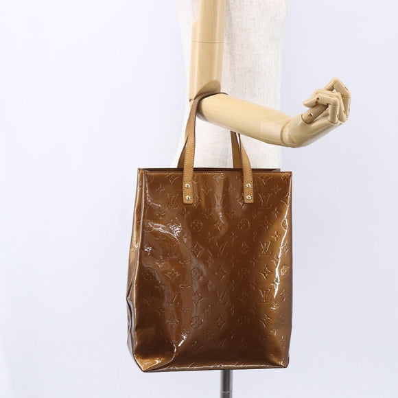 LOUIS VUITTON Monogram Vernis Reade MM Hand Bag Bronze M91143 LV Auth ep12070