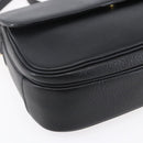 Burberrys Shoulder Bag Leather Black Gold Auth ep12073-11