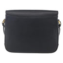 Burberrys Shoulder Bag Leather Black Gold Auth ep12073-3