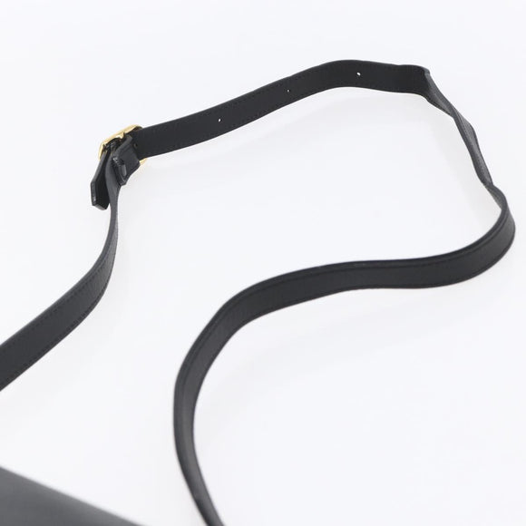 Burberrys Shoulder Bag Leather Black Gold Auth ep12073