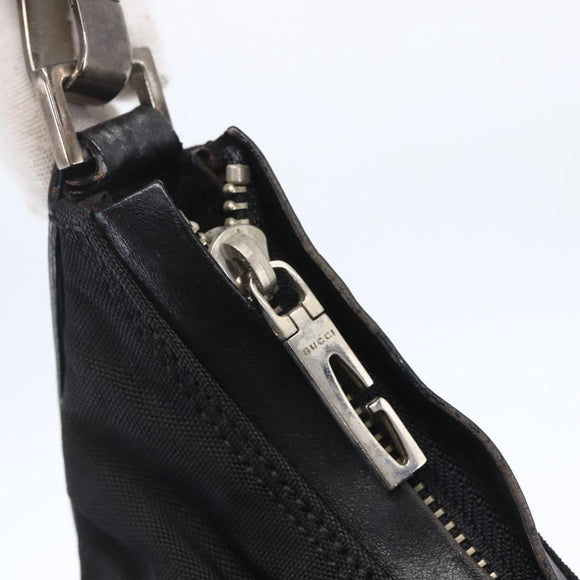 GUCCI Shoulder Bag Nylon Black Silver 000 0602 Auth ep12075