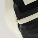 BALENCIAGA Navy Cabas S Hand Bag Canvas Black White 339933 Auth ep12080-11