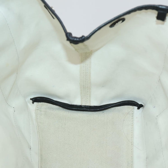 BALENCIAGA Navy Cabas S Hand Bag Canvas Black White 339933 Auth ep12080