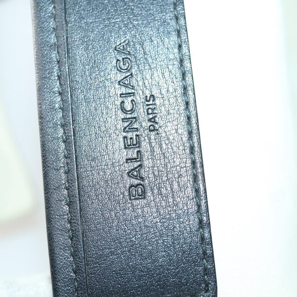 BALENCIAGA Navy Cabas S Hand Bag Canvas Black White 339933 Auth ep12080