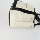 BALENCIAGA Navy Cabas S Hand Bag Canvas Black White 339933 Auth ep12080-4
