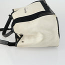 BALENCIAGA Navy Cabas S Hand Bag Canvas Black White 339933 Auth ep12080-5
