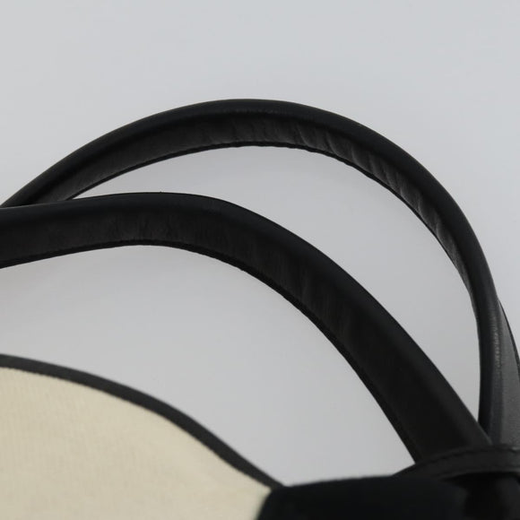 BALENCIAGA Navy Cabas S Hand Bag Canvas Black White 339933 Auth ep12080