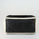 BALENCIAGA Navy Cabas S Hand Bag Canvas Black White 339933 Auth ep12080-9