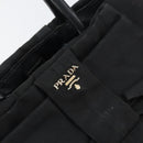 PRADA Hand Bag Nylon Black Gold Auth ep12082-17