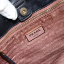 PRADA Hand Bag Nylon Black Gold Auth ep12082-10