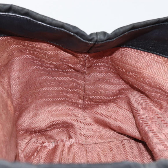 PRADA Hand Bag Nylon Black Gold Auth ep12082