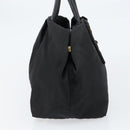 PRADA Hand Bag Nylon Black Gold Auth ep12082-3