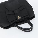 PRADA Hand Bag Nylon Black Gold Auth ep12082-6