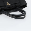 PRADA Hand Bag Nylon Black Gold Auth ep12082-7
