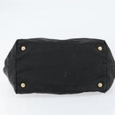 PRADA Hand Bag Nylon Black Gold Auth ep12082-5